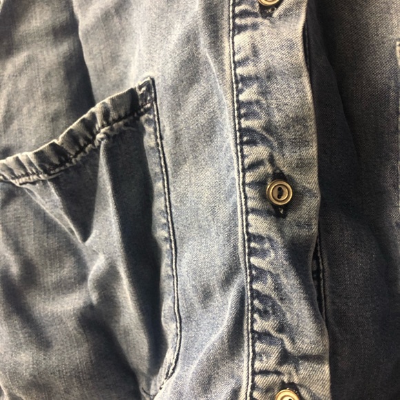 Denim style button up tee shirt. - Picture 3 of 3